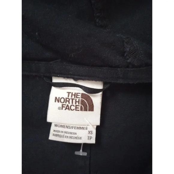 THE NORTH FACE Denim Jacket Women's Size XS Black Hooded Pullover Hoodie - Picture 4 of 13